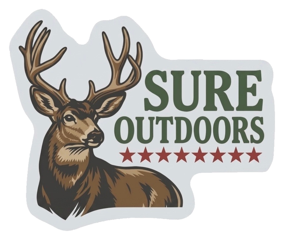 Sure Outdoors deer logo sticker
