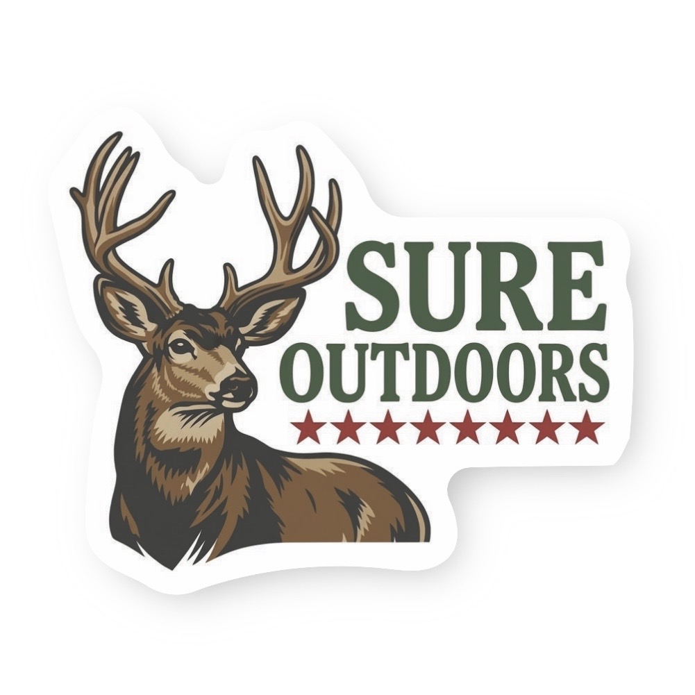 Sure Outdoors deer logo sticker